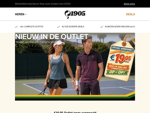€19,05 Outlet weer aangevuld!