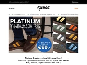 Laatste kans - 50% korting op Platinum sneakers!