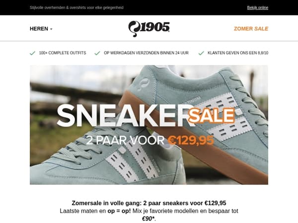 Profiteer nu nog van onze sneaker sale: 2 paar voor €129,95