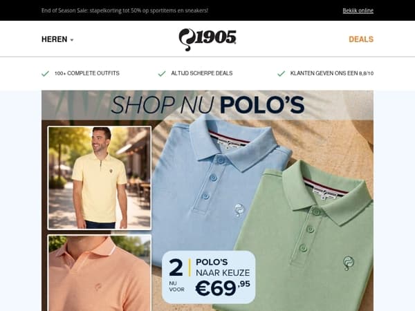 Zomerse polo’s: 2 voor €69,95 ☀️