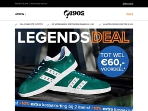 Legendarische korting: 10% extra op Legends 🏆👟