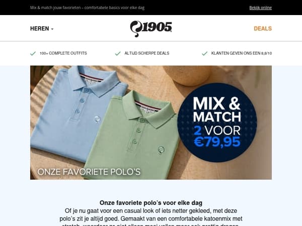 Bespaar tot €70 op polo’s & sneakers