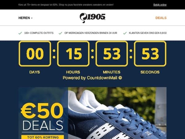 Laatste kans: €50 deals eindigen vandaag!