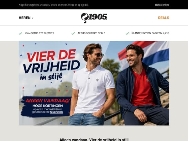Alleen vandaag: Bevrijdingsdag deals!
