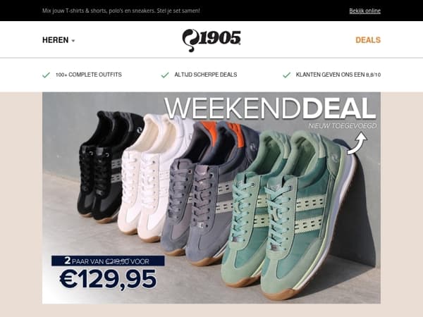 Weekenddeal: €30 voordeel op nieuwe sneakers!