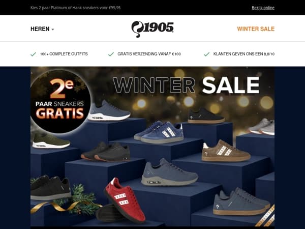 Winter Sale: 2e paar sneakers gratis! 🎁👟