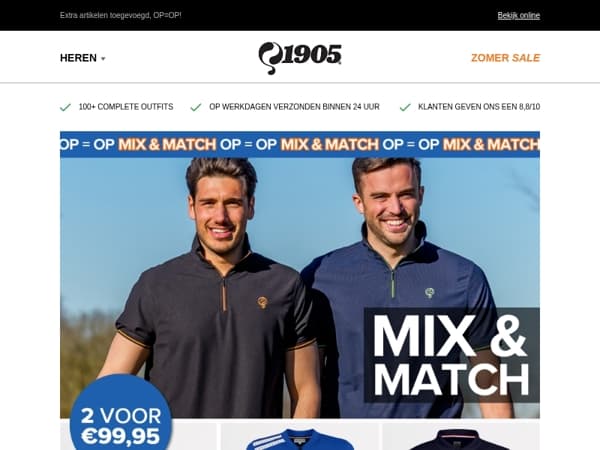 SALE: mix & match 2 artikelen voor €99,95