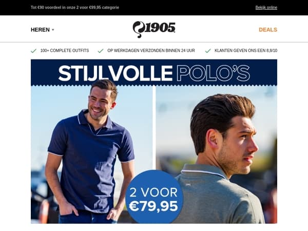 40% korting op 2 NIEUWE polo's