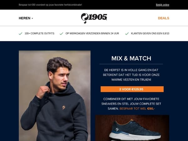 Complete najaarsoutfit nu voor €129,95🍂