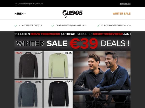 €39 Winter Sale deals: truien nieuw toegevoegd!