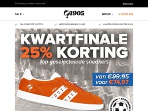 Kwartfinale kortingen! ⚽