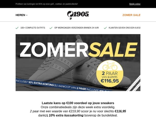 Sneaker Special: bespaar meer dan €100 in de Zomersale!