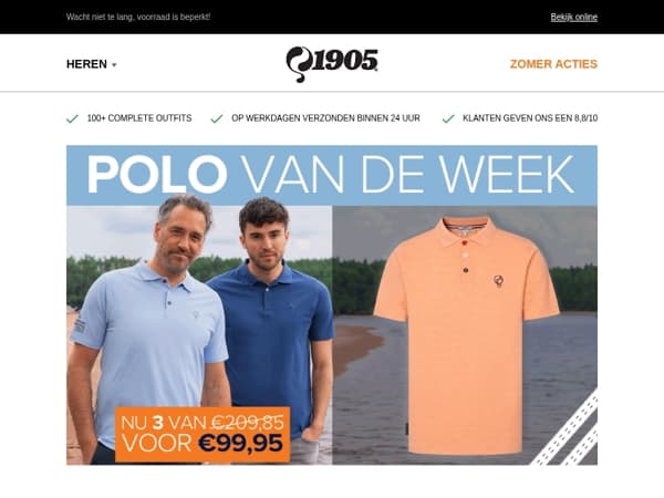 Dit wil je niet missen: polos & sneakers met flinke korting
