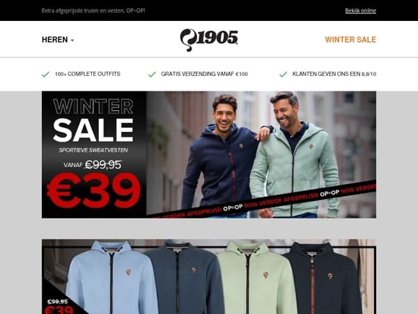 Sweatwear vanaf €39 – tot €60 voordeel!