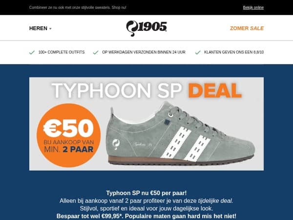 Typhoon SP DEAL: €50 per paar bij aankoop van min. 2!