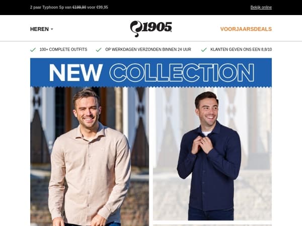 Shop de look! Nieuwe overhemden en schoenen, samen voor €129,95!