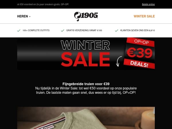 Truien voor €39 in de Winter Sale!