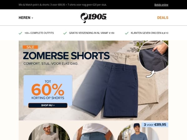 ☀️ Zomershorts tot 60% korting