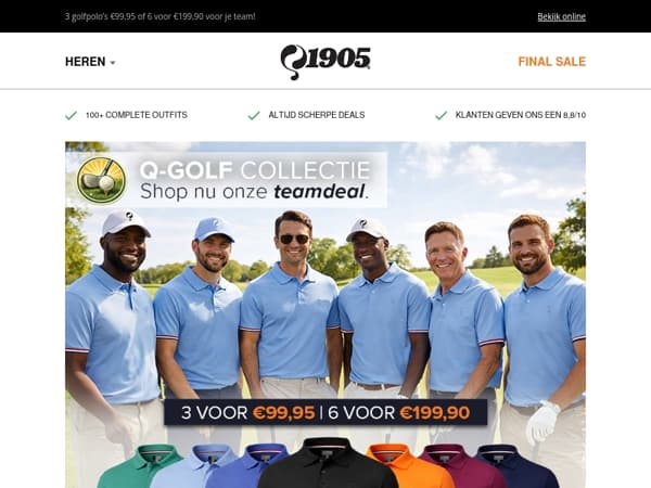 Truien €39 in de Final Sale + Golf Teamdeal