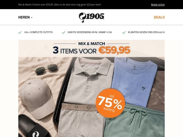 🔥 Tot 75% korting op jouw zomeroutfit!