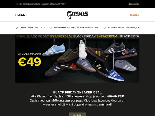 Black Friday Sneaker Deal: €49 per paar!
