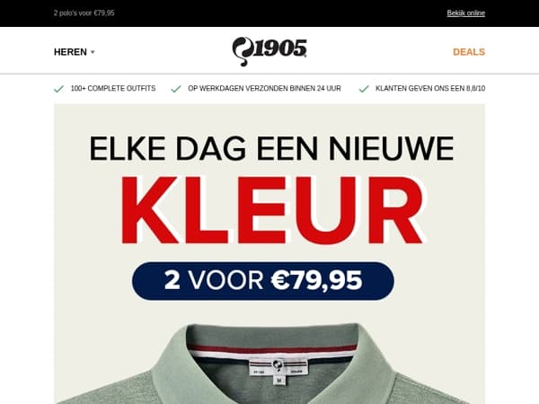 de perfecte Q1905 polo, elke dag een nieuwe kleur!