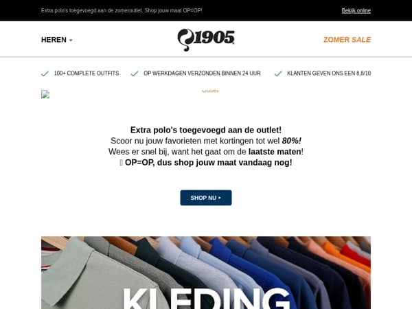 OUTLET: Tot wel 80% korting!