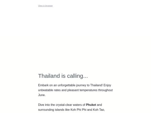 Your Thai Adventure awaits, from 557€