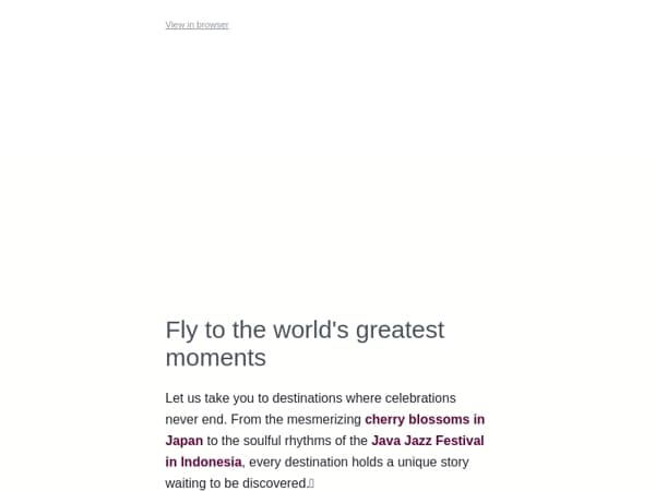 Which festival will you fly to next?