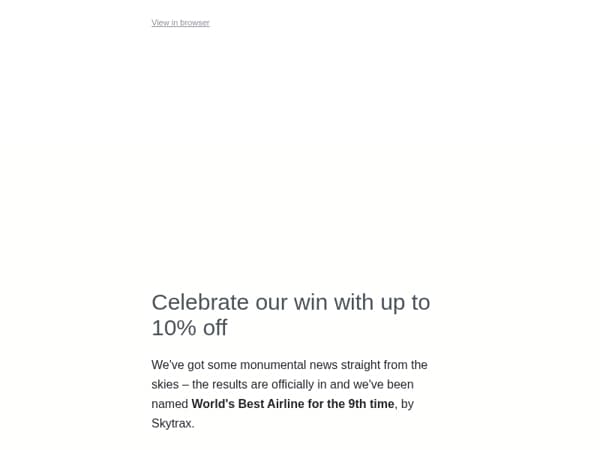 We've done it again! World's Best Airline is us 🌟