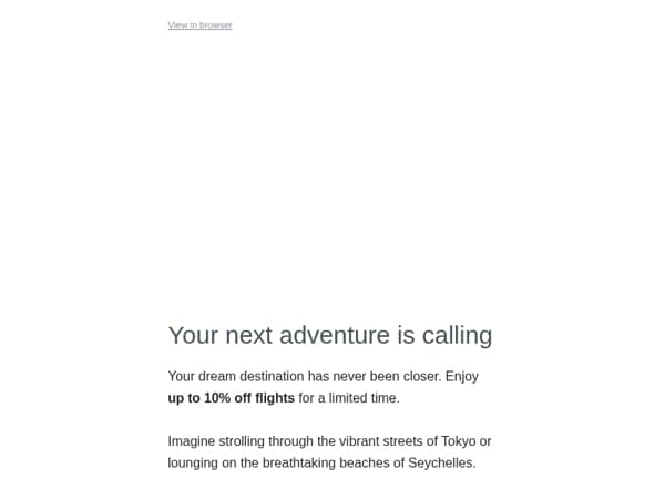 Your exclusive 10% off ✈️