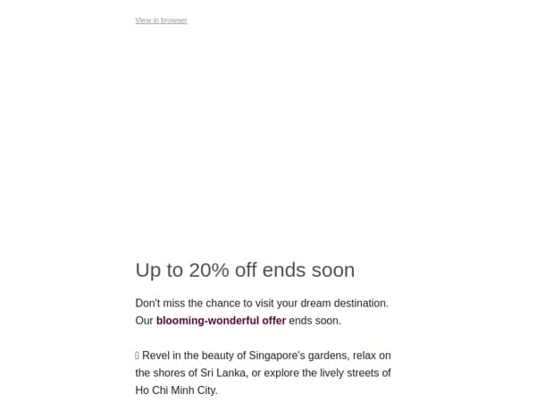 Up to 20% off to put a spring in your step