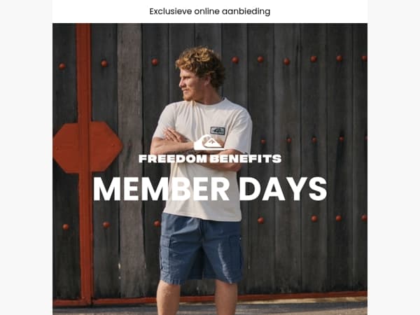 30% korting tijdens de Member Days