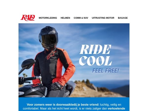 Fris blijven op de motor dankzij doorwaai- en verkoelende kleding!