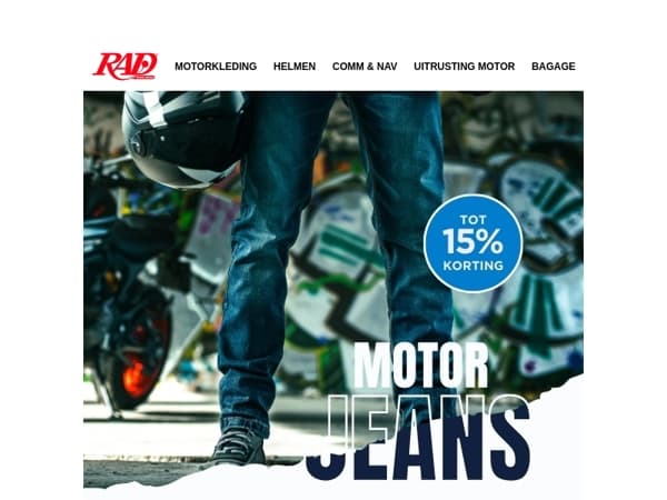 Zit je goed? Tot 15% op motorjeans!