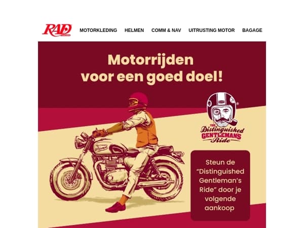 Steun de Distinguished Gentleman's Ride door je volgende aankoop