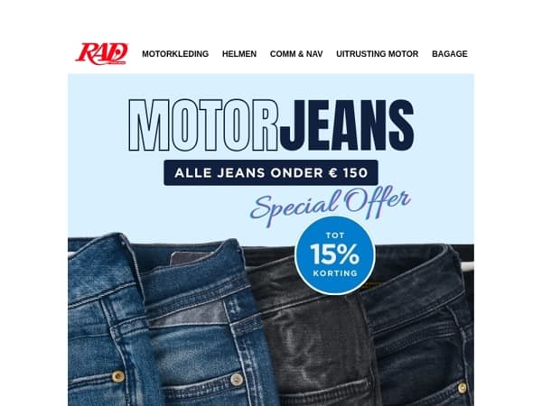 Betaal je niet blauw - motorjeans onder € 150