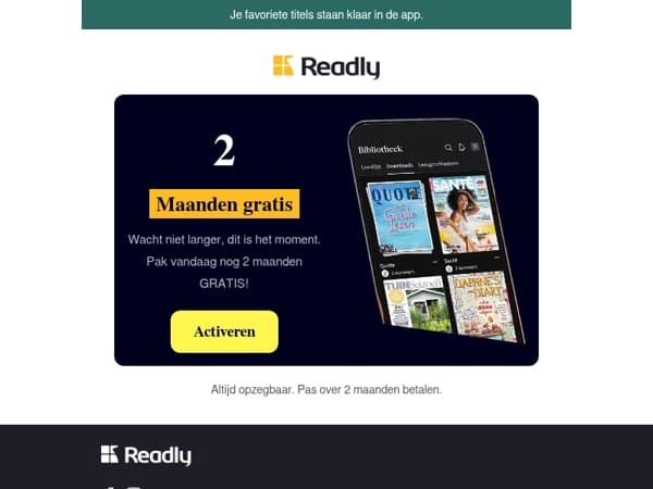 2 maanden GRATIS & lees verder - Nog steeds jouw favoriete Readly