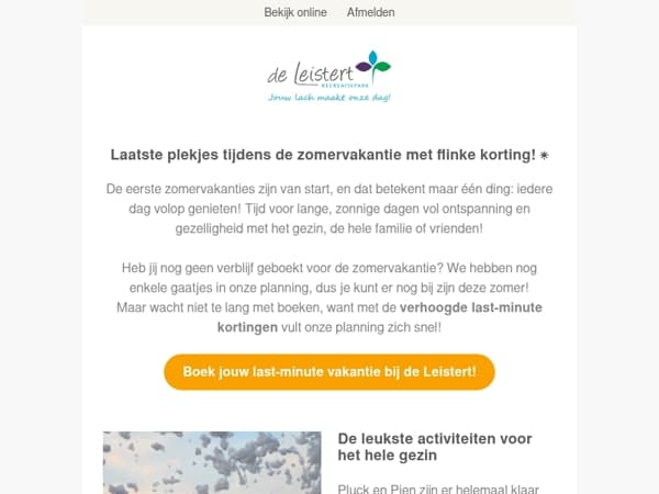Laatste plekjes tijdens de zomer met flinke korting! ☀️