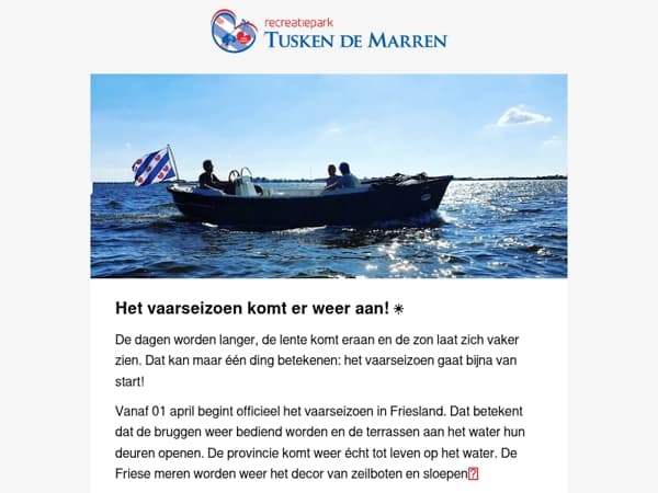 Het vaarseizoen komt er weer aan! ☀️