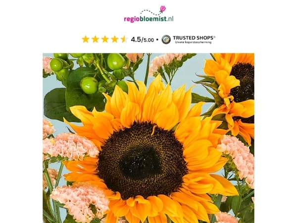 Zonnebloem boeket van de maand Juli