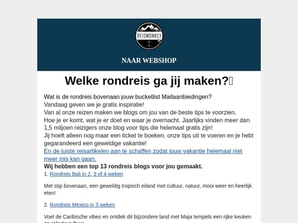 Wat wordt jouw volgende rondreis?