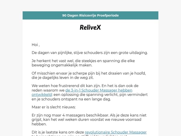 Dit is je laatste kans – zeg vaarwel tegen schouderpijn!