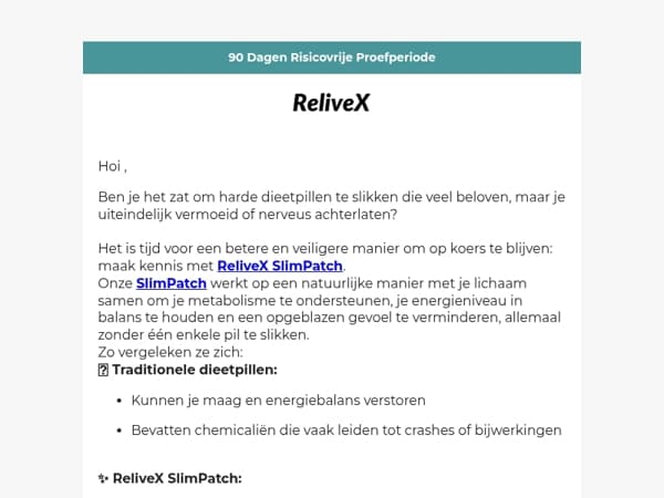 Weg met de pillen, behoud de resultaten