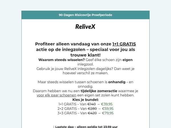 1+1 Gratis alleen vandaag!