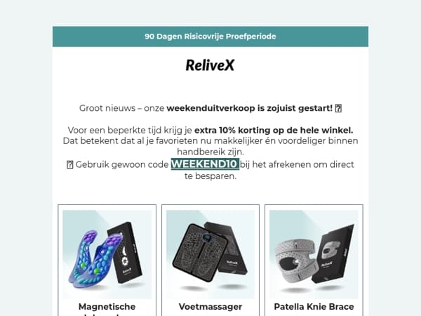 De weekenduitverkoop is nu begonnen!