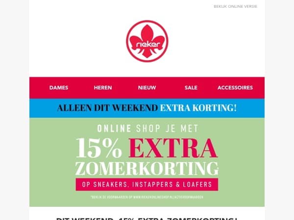 DIT WEEKEND: 15% EXTRA ZOMERKORTING!