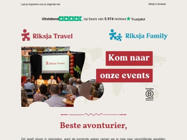 Welk Riksja-event past bij jouw volgende reis?