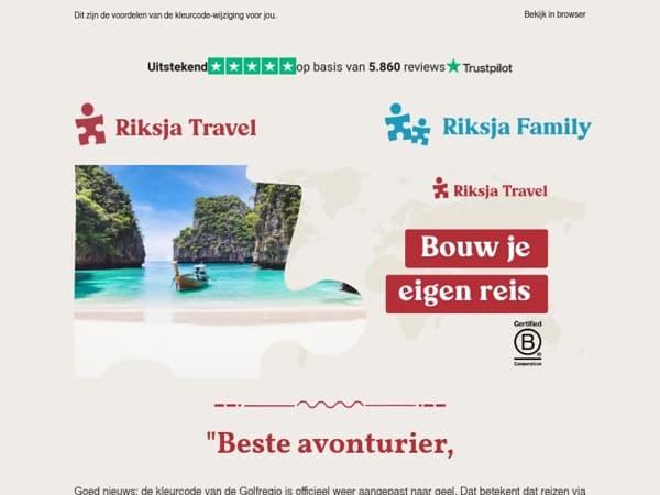 De Golf-regio gaat terug naar kleurcode geel