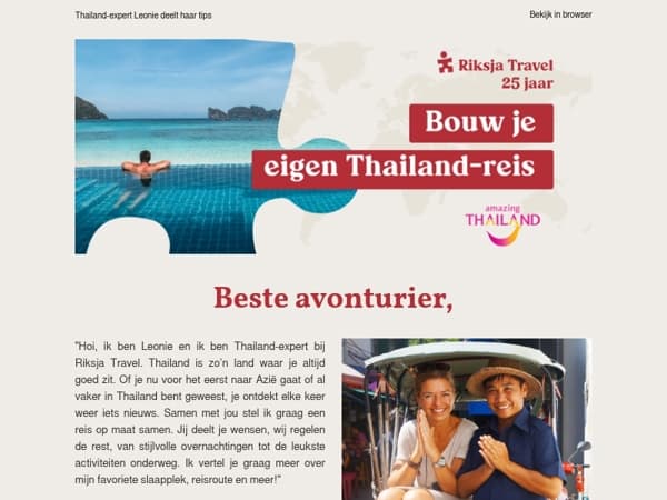 Reis in stijl door Thailand